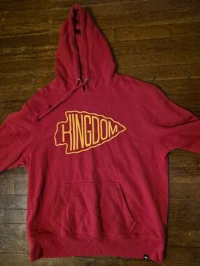 Kansas City Chiefs Mens Sz XL  '47 Brand Red 'Kingdom' Graphic Hoodie